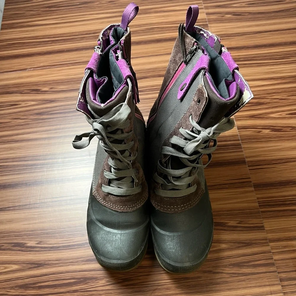 The North Face Heatseeker Boots Womens 9 Brown Purple Insulated Snow Duck Boots